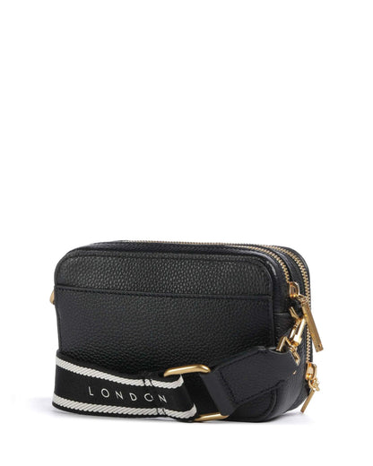 Women's BARIA-Webbing Faux Raffia Camera Bag Black