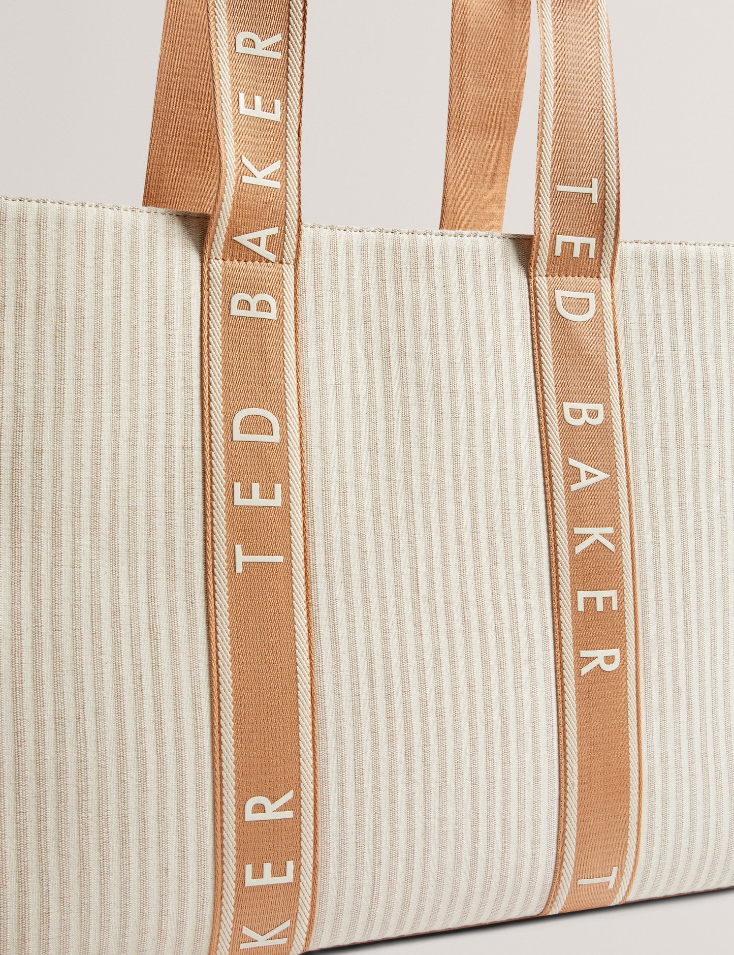 Women's HAYLLEE-Striped Canvas Large Icon Bag Camel