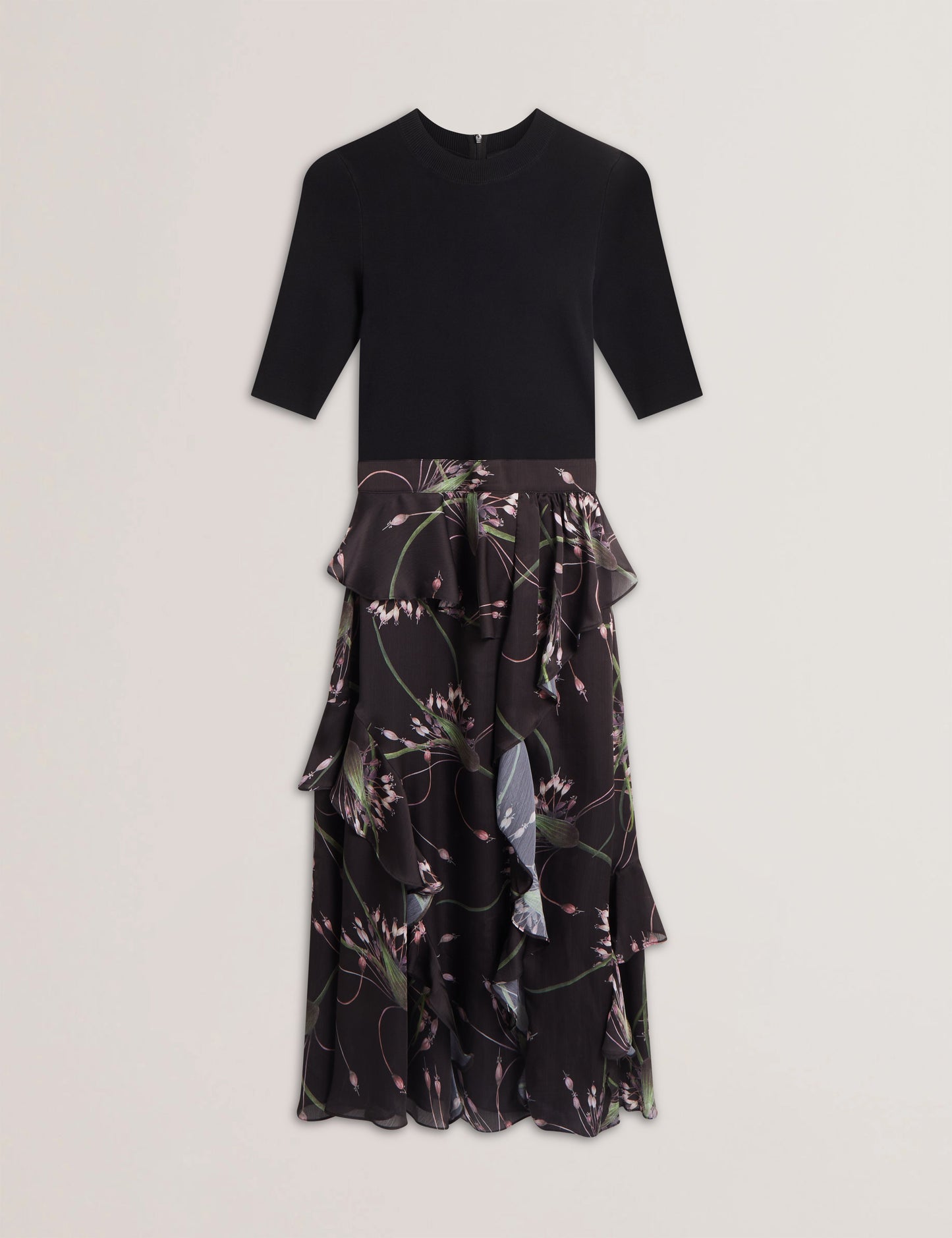 Womens CASIEYY-Fitted Knit Bodice Dress Wit