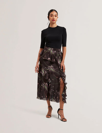 Womens CASIEYY-Fitted Knit Bodice Dress Wit