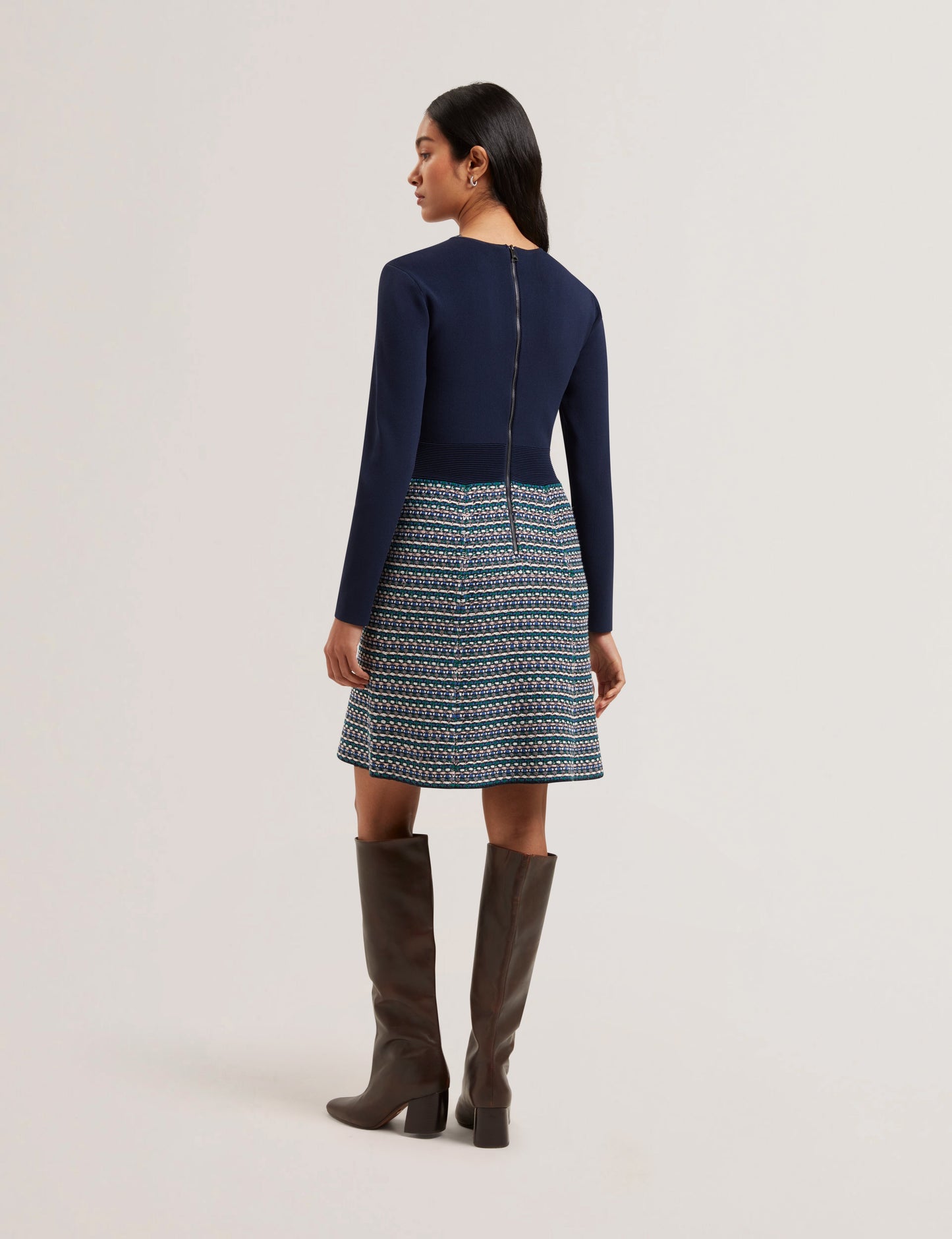 Women's GEORGEZ-Interest Skirt Knitted Mini Dress Navy