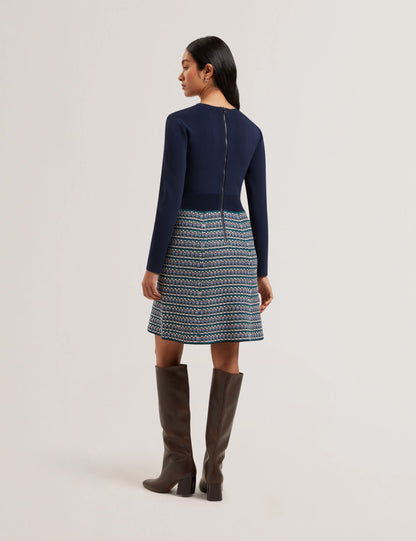 Women's GEORGEZ-Interest Skirt Knitted Mini Dress Navy