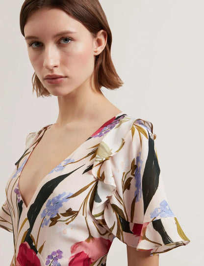 Women's ISSIIA-Frill Detail Mini Dress