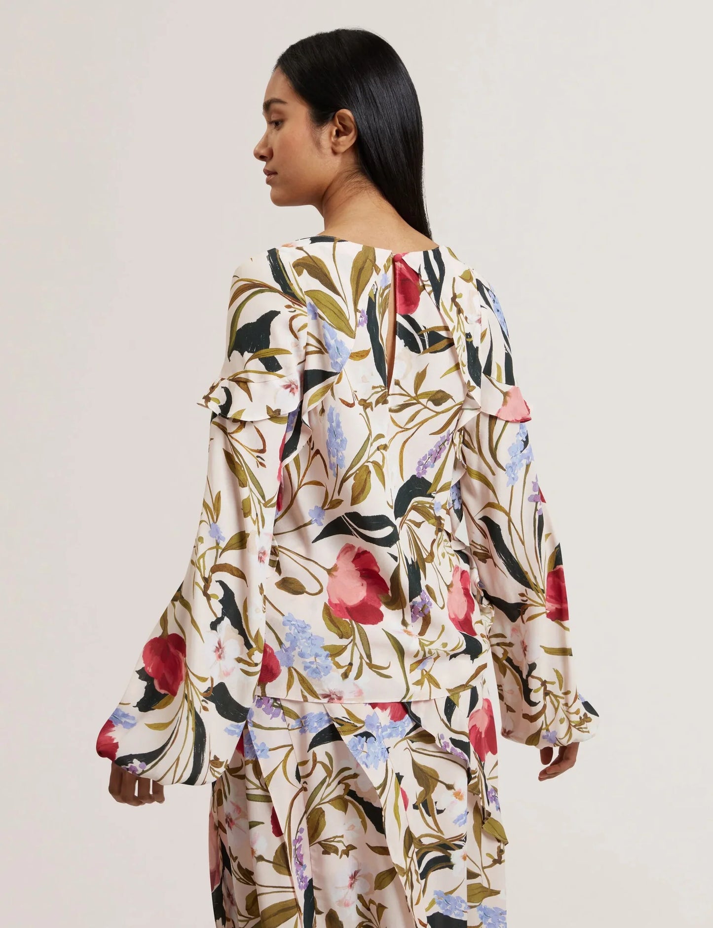Women's MINASA-Frill Detail Long Sleeve Blouse