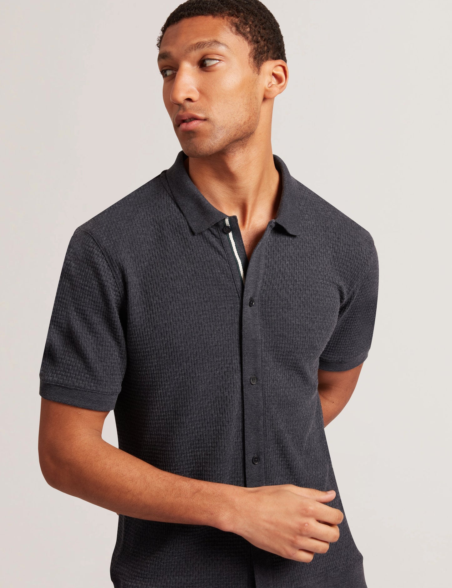 Men's CONNYR-SS Regular Button Through Polo