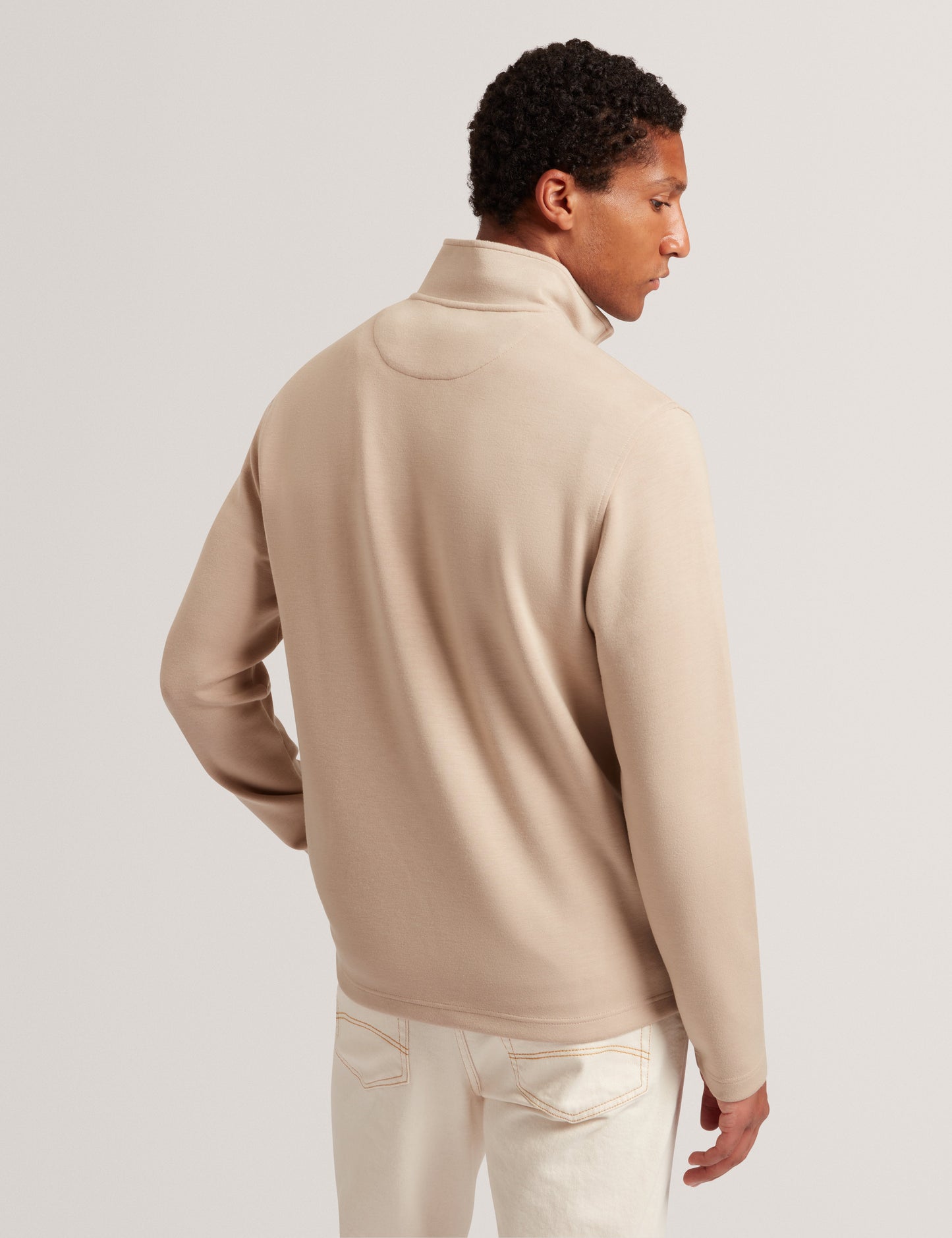 VIKTORO: T Stitch Contrast Panel Half-Zip