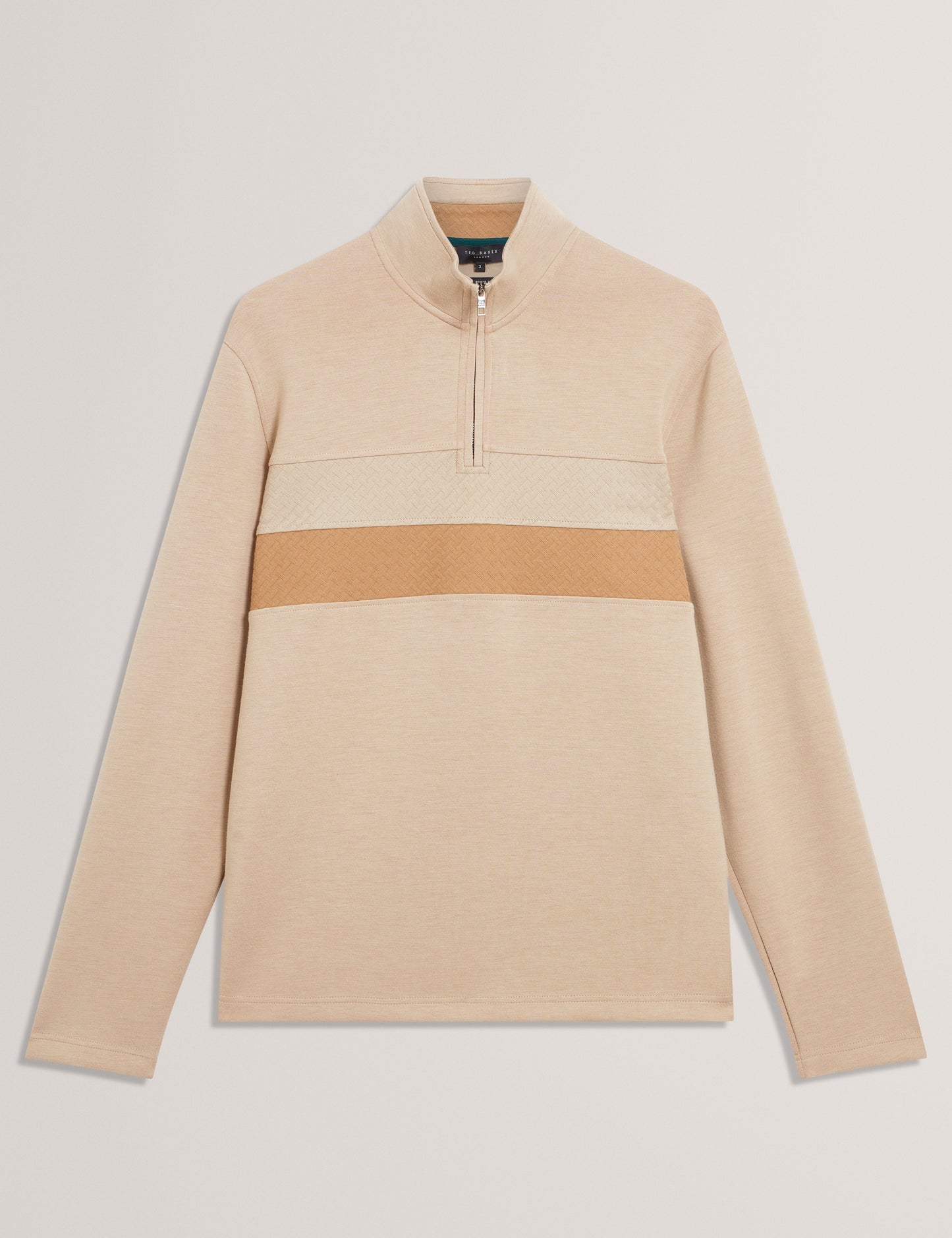 VIKTORO: T Stitch Contrast Panel Half-Zip