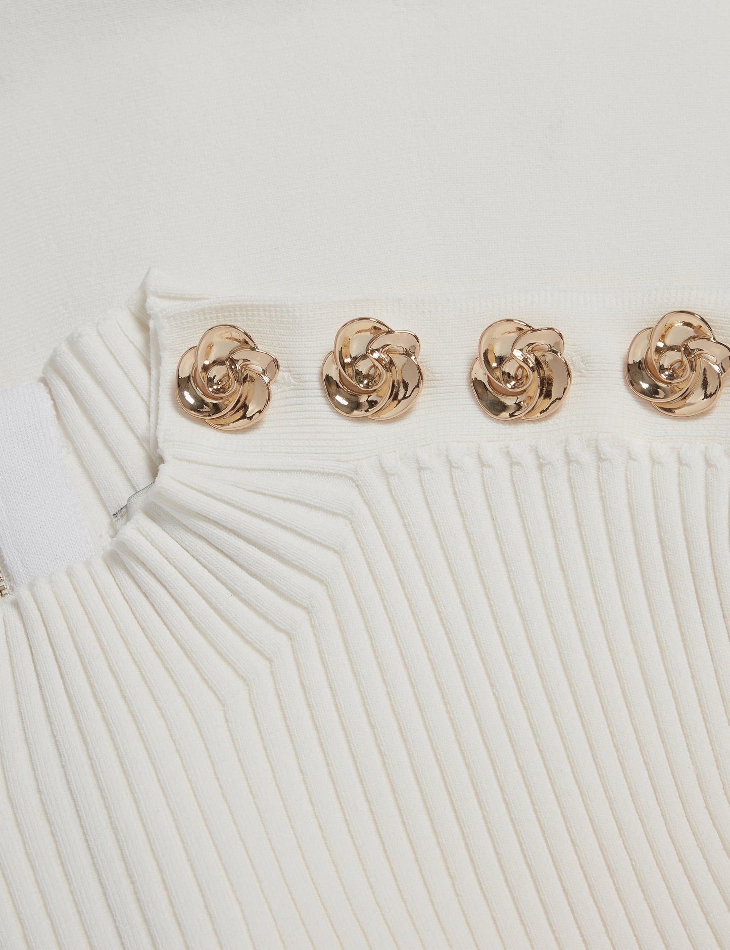 LILANO: Ribbed Knit Button Detail Skater Dress