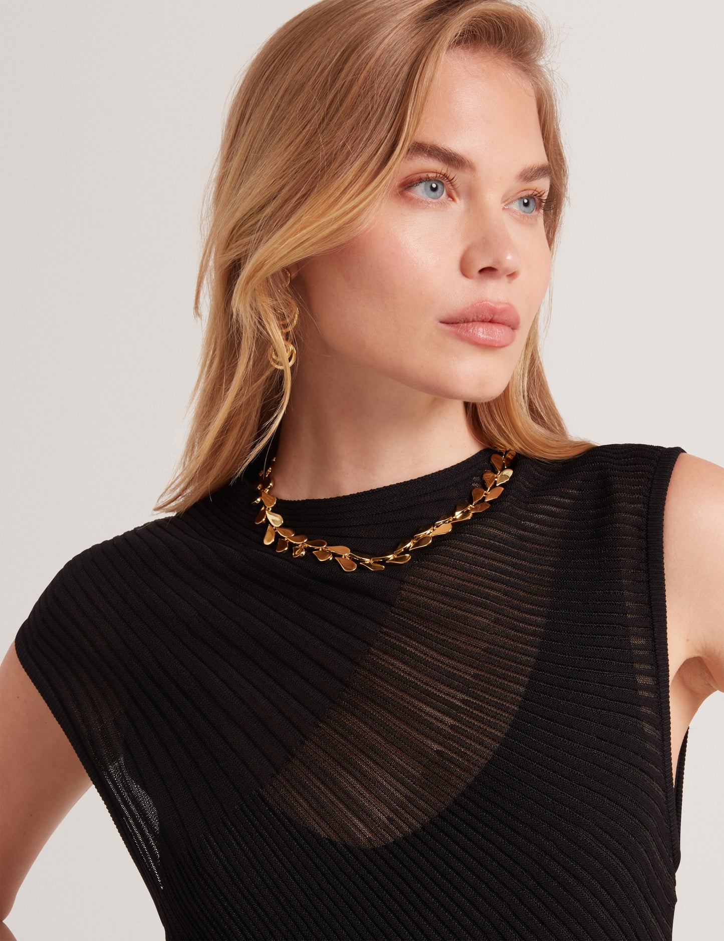 Womens CELYINA-Engineered Sheer Detail Knit