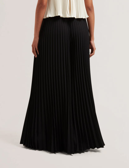 Women's HARYX-Pleated Wide Leg Crepe Trouser