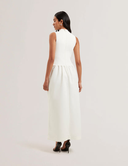 Women's CAATTIE-Sleeveless Midaxi Knitted Bodice Dress Ivory