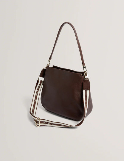 Women's WILLDA-Branded Webbing Leather Hobo Bag
