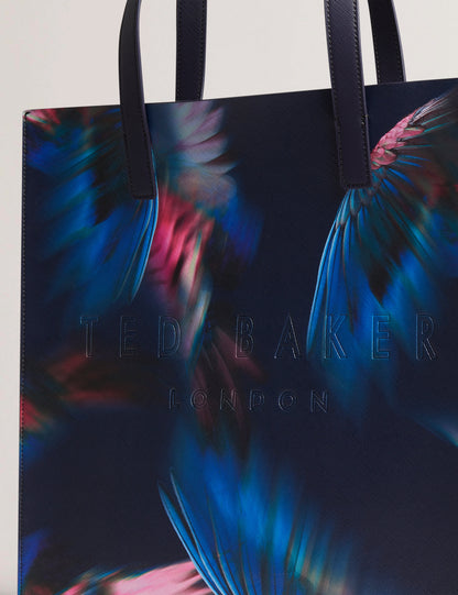 Women's FEAKKON-Feather Print Large Icon Bag Navy
