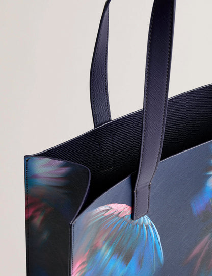 Women's FEAKKON-Feather Print Large Icon Bag Navy