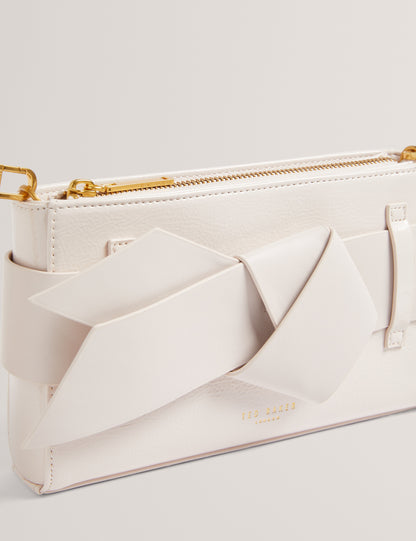 Women's JIMMAH-Soft PU Bow Clutch Bag Ivory