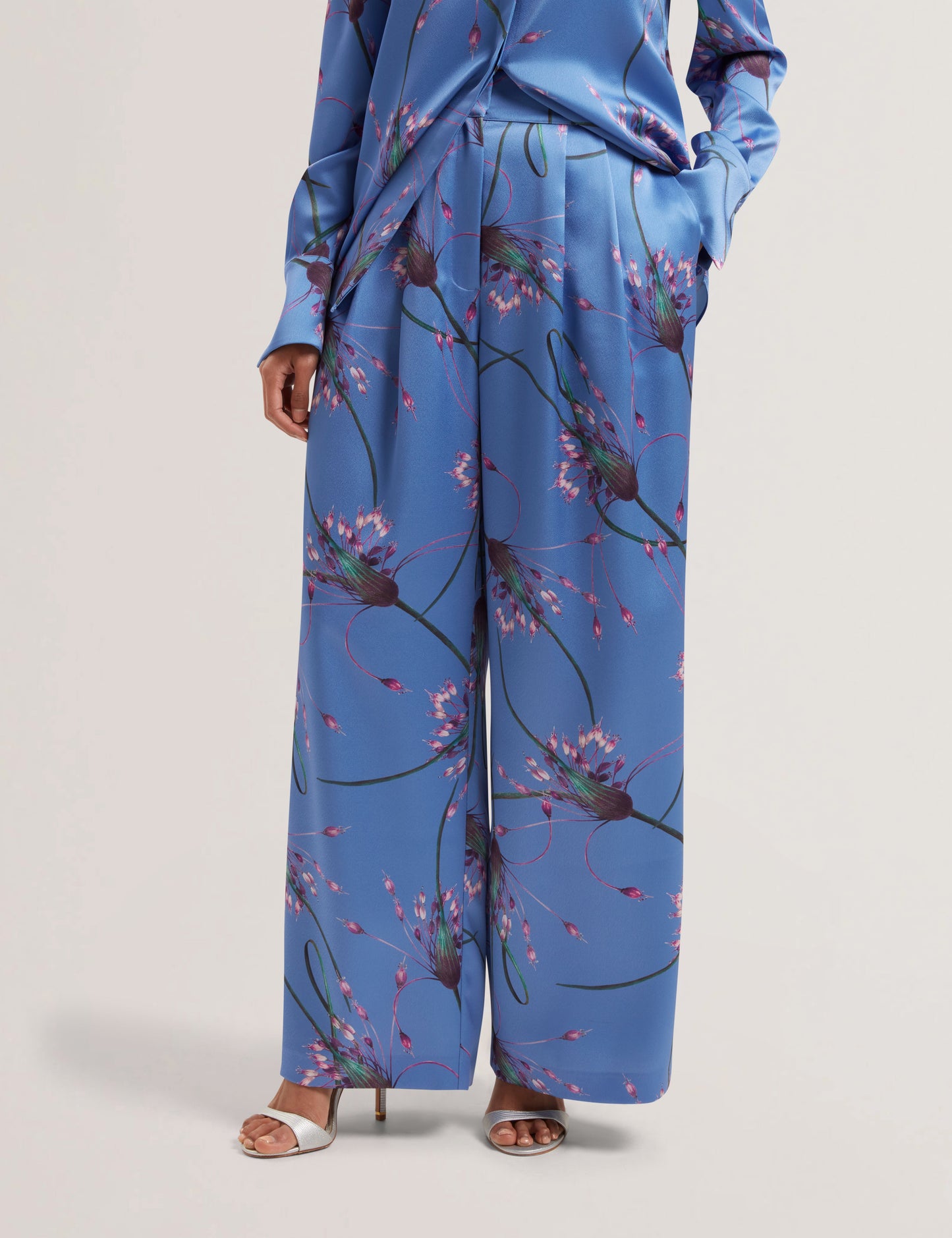 Women's PORIFA-Printed Satin Trouser