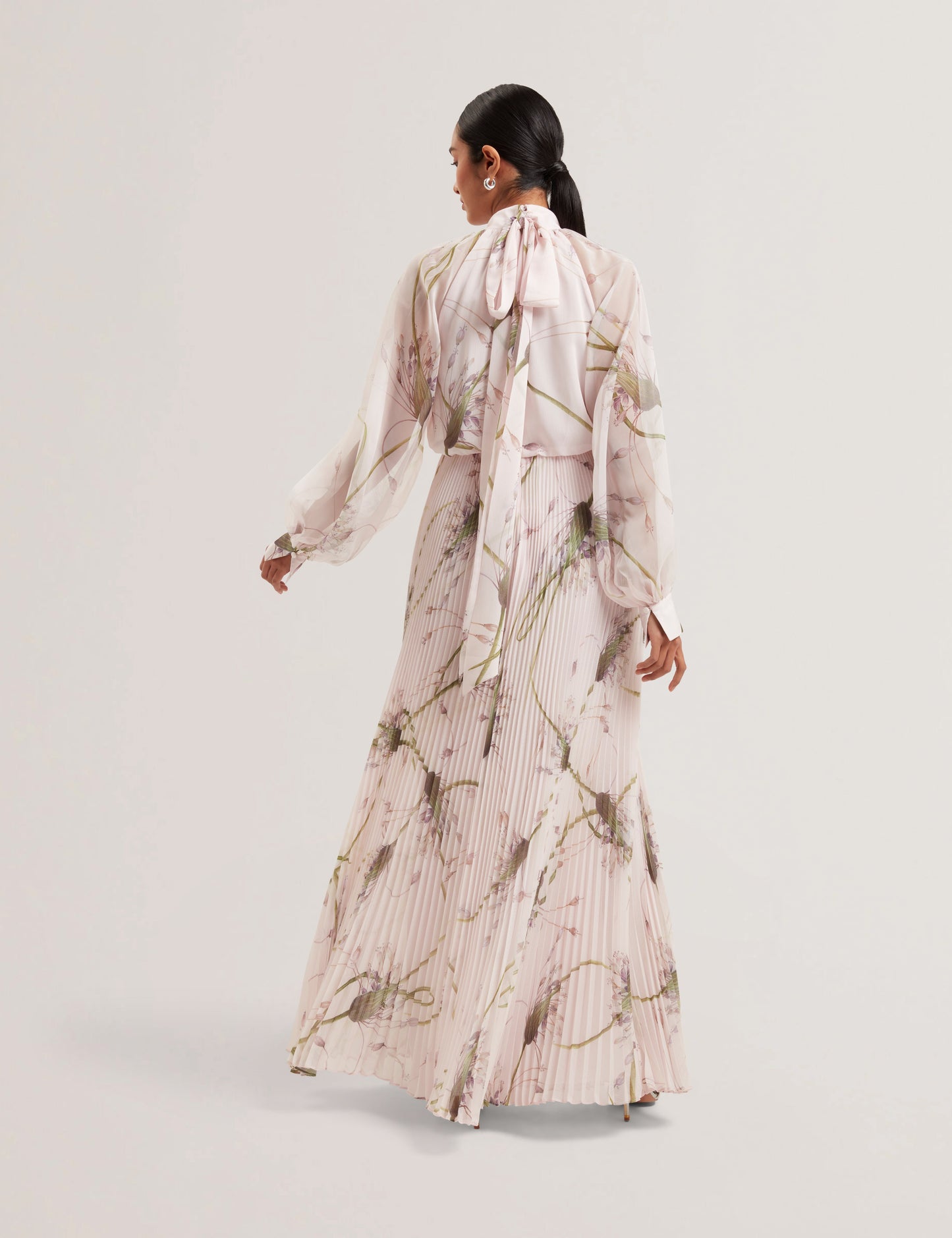 Women's LANAAS-Maxi Shirt Dress with Scarf Detail Lt-Pink