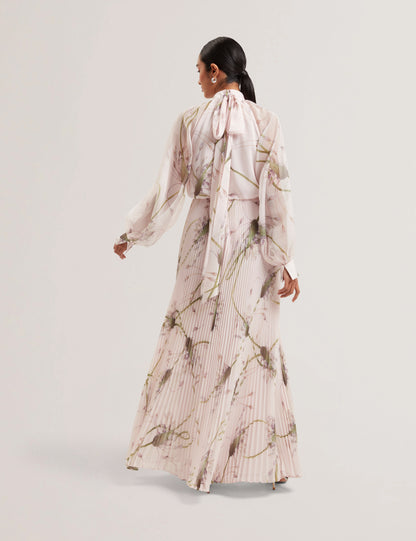 Women's LANAAS-Maxi Shirt Dress with Scarf Detail Lt-Pink