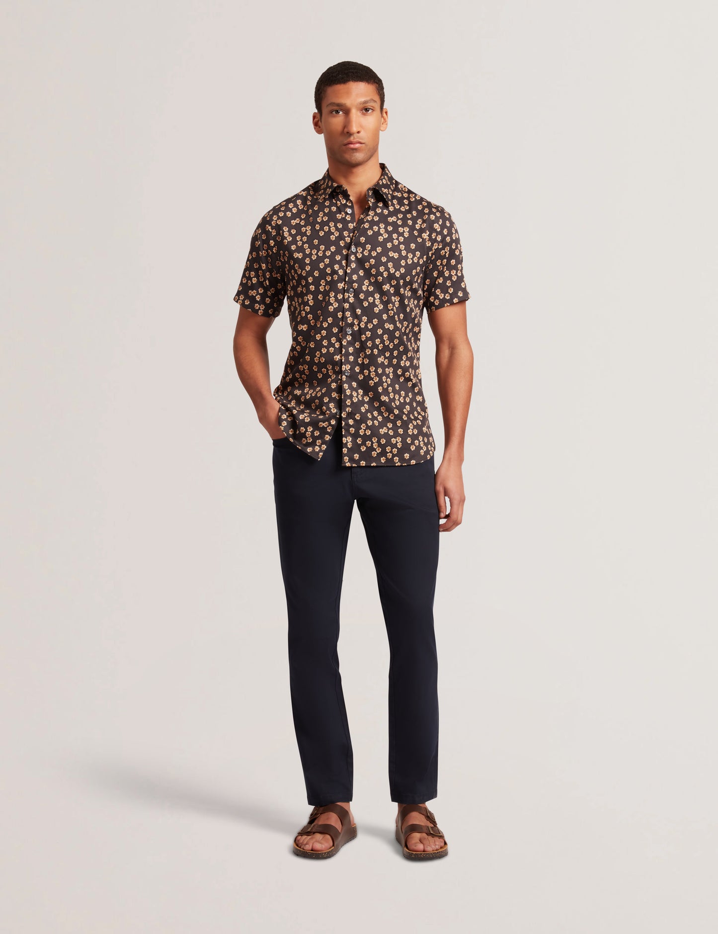 NIKSHO: SS Slim Ditsy Floral Shirt