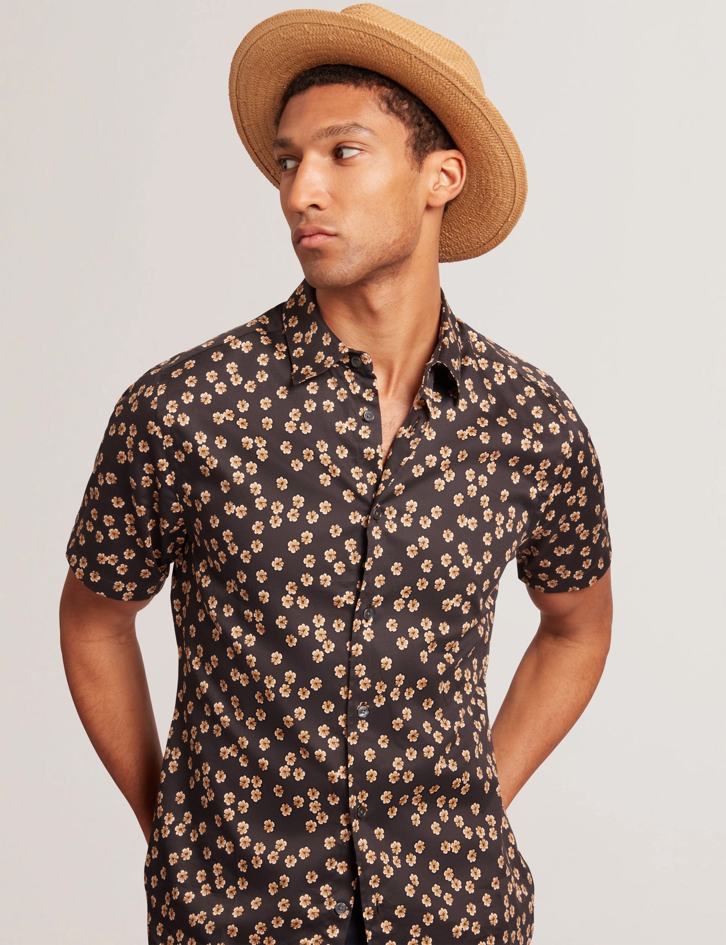 NIKSHO: SS Slim Ditsy Floral Shirt