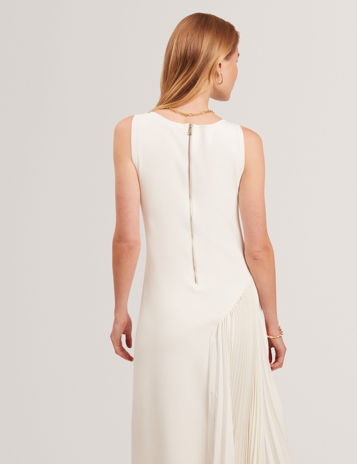 Womens AZZINA-Sleeveless Knit Dress With Pleats