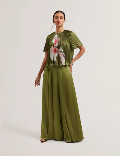 Women's DUUVA-Box Pleat Wide Leg Trouser