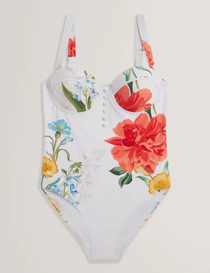 Womens LORINZ-Floral Printed Underwired Swimsuit