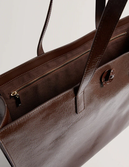Women's ROUSAH-Rose Detail Tote Leather Bag
