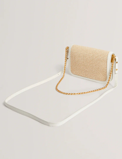 Women's KKASSIE-Twist Lock Small Raffia Crossbody Bag