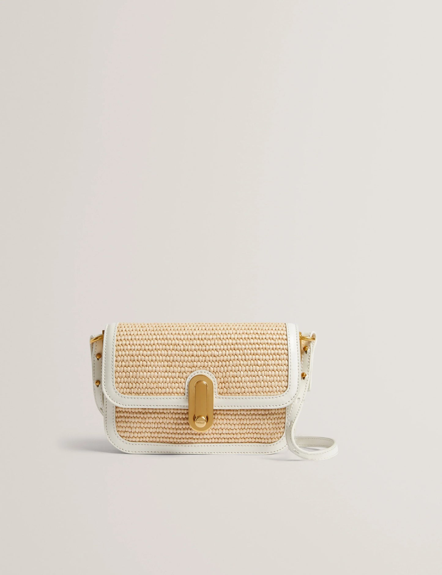 Women's KKASSIE-Twist Lock Small Raffia Crossbody Bag