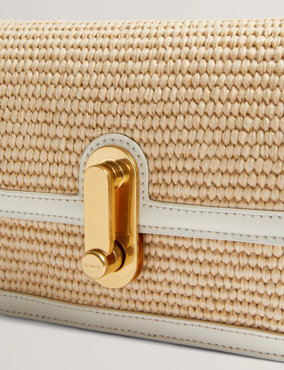 Women's KKASSIE-Twist Lock Small Raffia Crossbody Bag