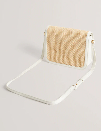 Women's KKASSIA-Twist Lock Large Raffia Crossbody Bag
