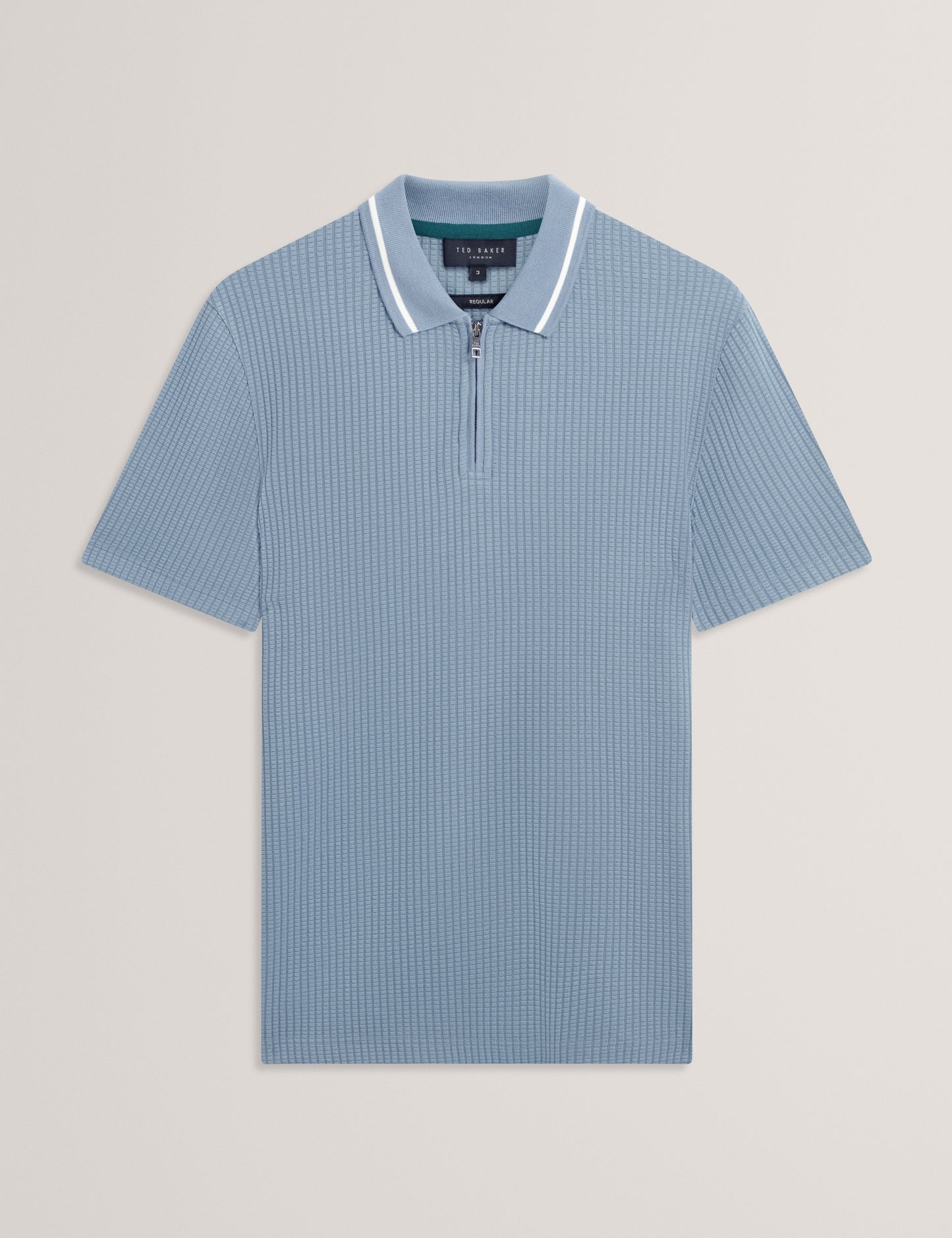 BRONIZE: SS Rib Texture Zip Polo