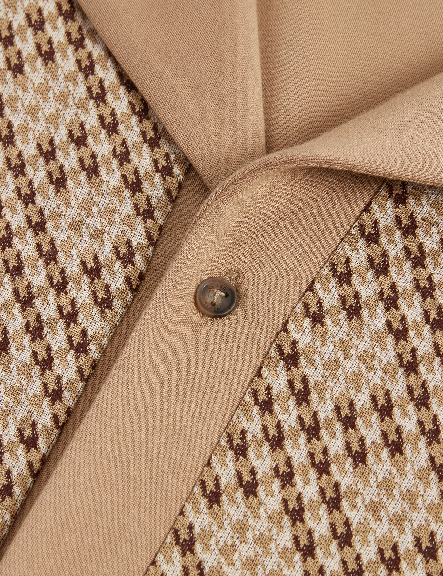 DANLIBE: SS Argyle Button Thru Jersey Shirt