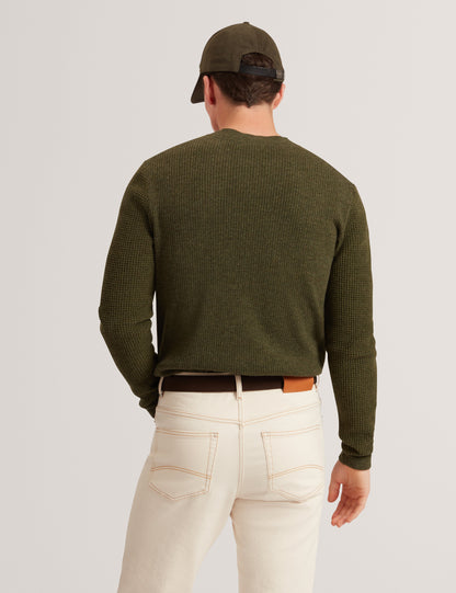 CLACX: LS Waffle Stitch Crew Neck
