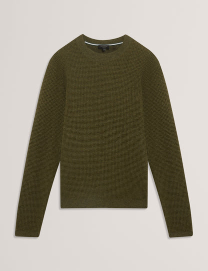 CLACX: LS Waffle Stitch Crew Neck