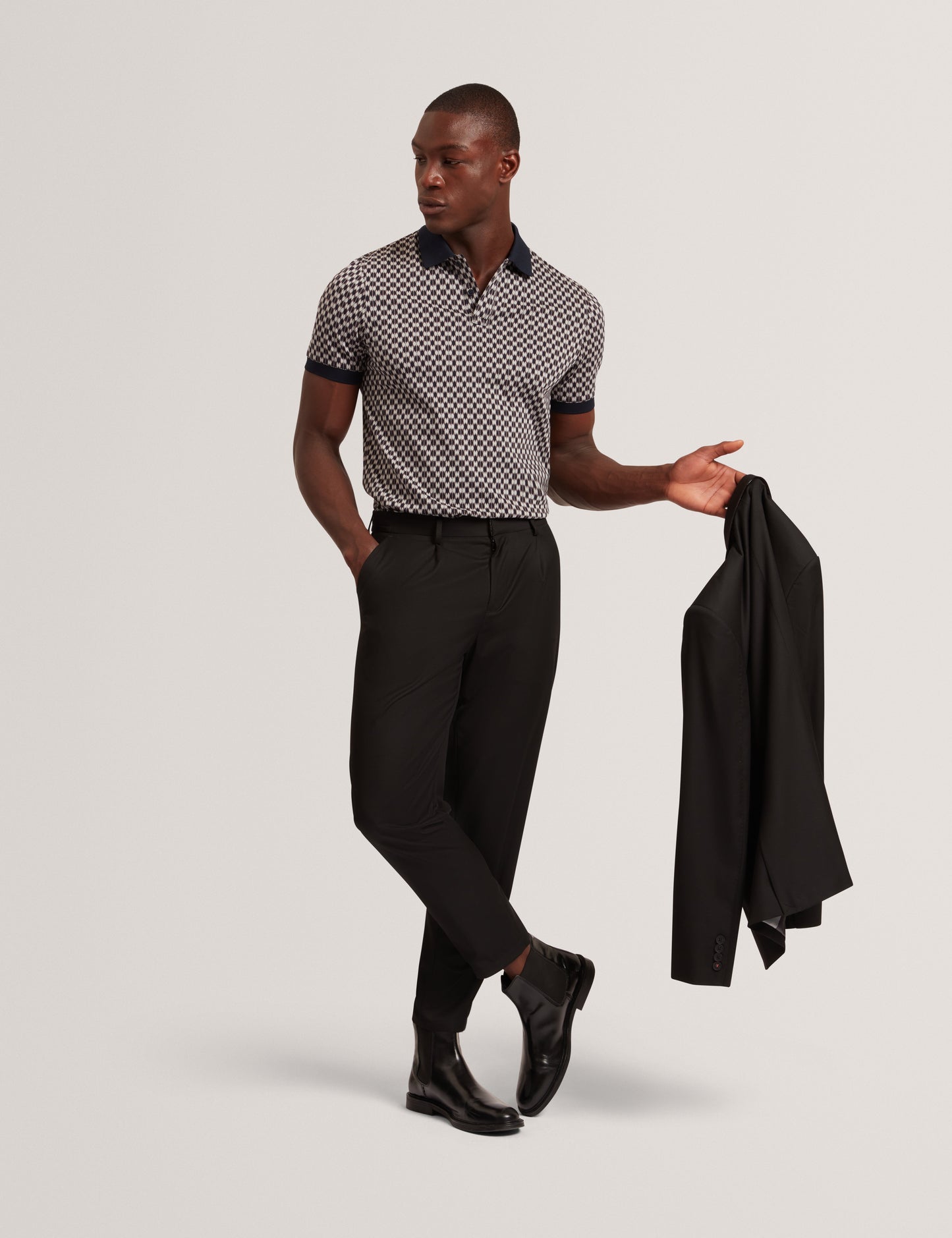ERNIST: SS Geo Jacquard Polo