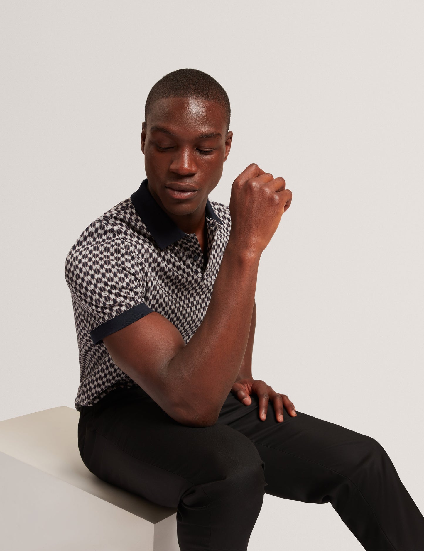 ERNIST: SS Geo Jacquard Polo