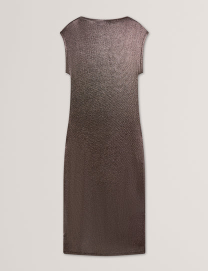 JAZZIIE: Metallic Sleeveless Midi Dress