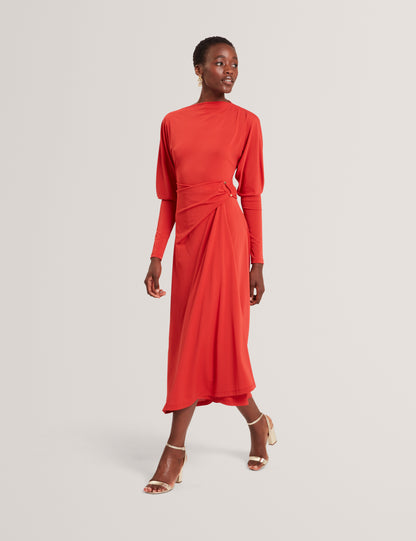 RALHAA: Wrap Jersey Midi dress