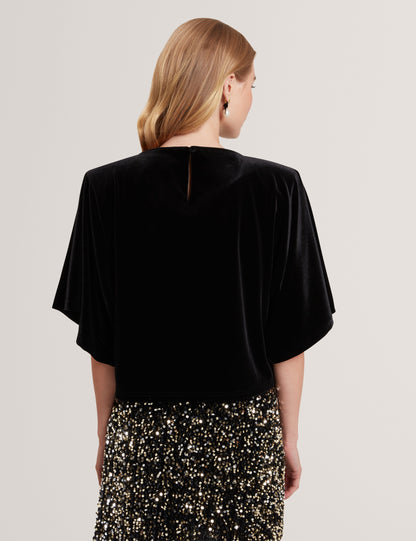 KCATT: Short Sleeve Velvet Top