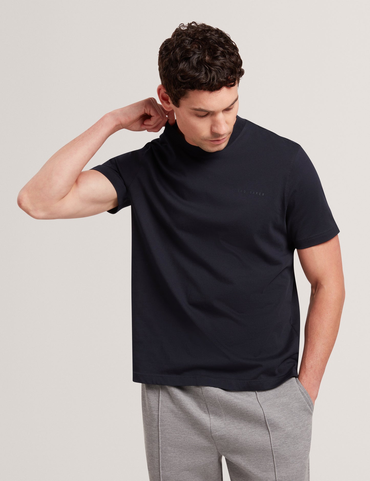 LIERTS: Branded Honeycomb Trim T-Shirt