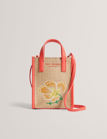 Women's FLOWENA-Faux Raffia Embroidered Nano
