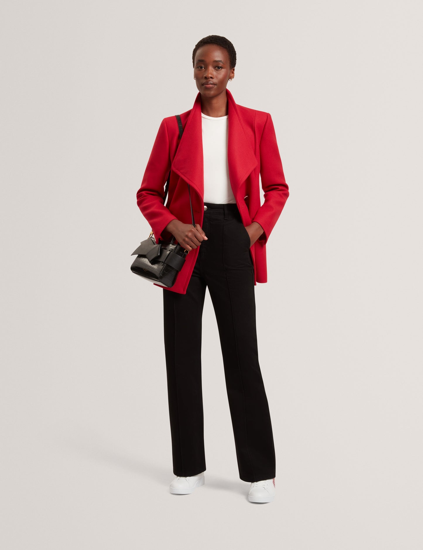 EVIGNA: Double Faced Wool Short Sculpted Wrap Co