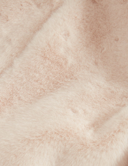 PRIMMRA: Cropped Faux Fur Jacket