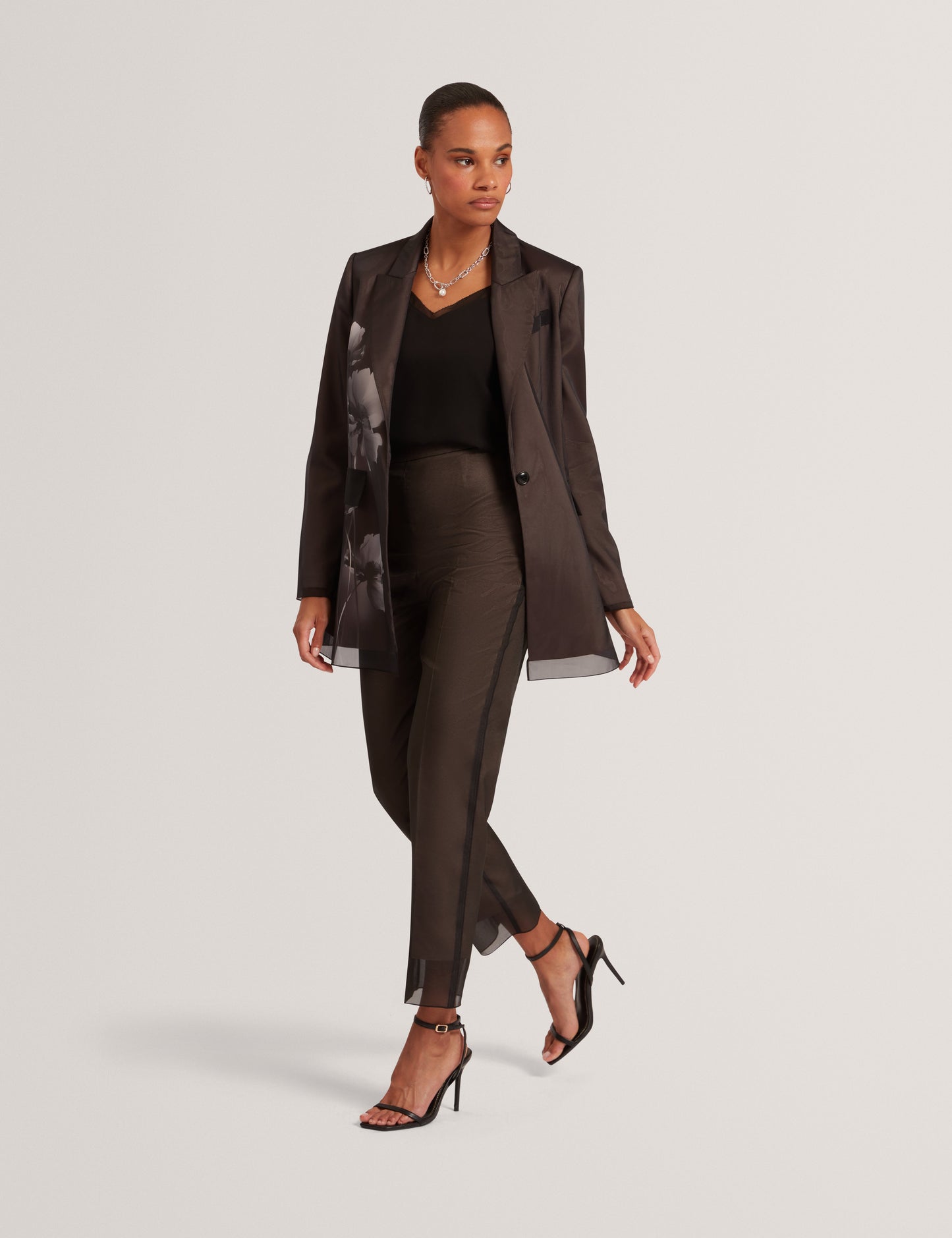 NUBIAAT: Printed Organza Overlay Tailored Trouser