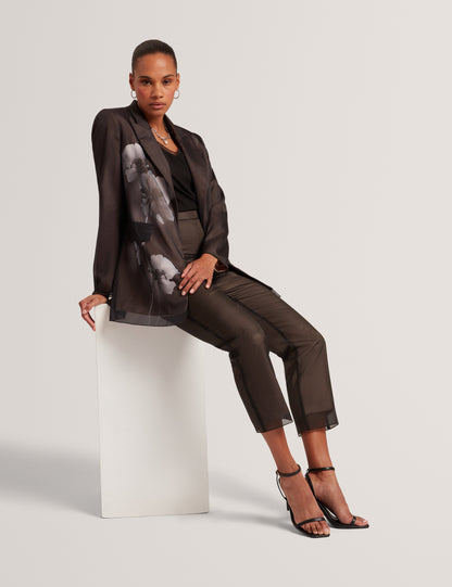 NUBIAAT: Printed Organza Overlay Tailored Trouser