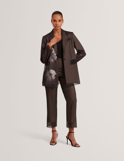NUBIAA: Printed Organza Overlay Tailored Jacket