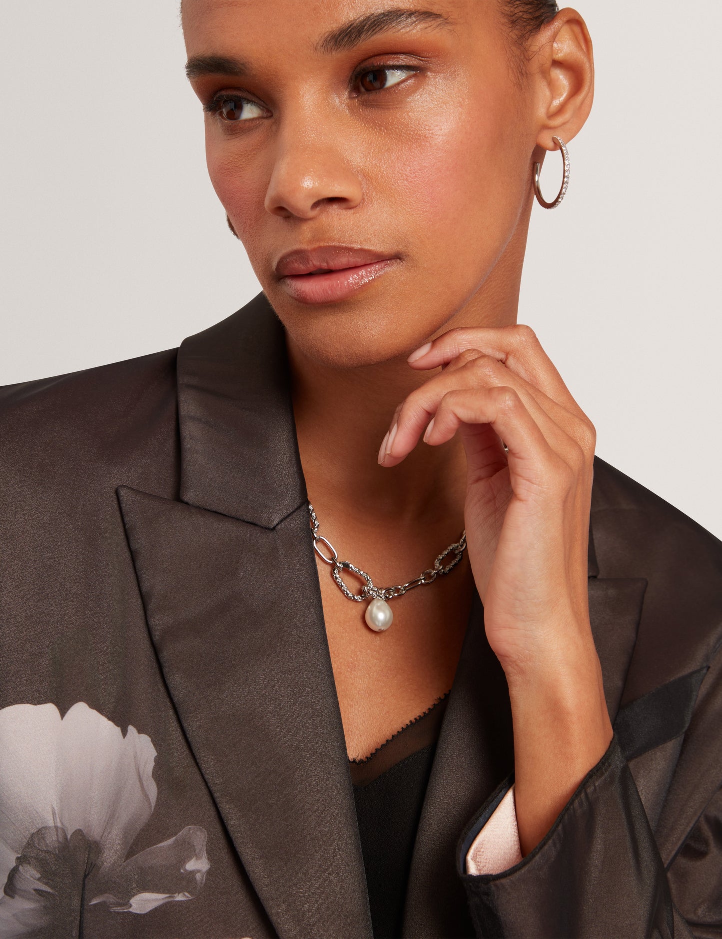 NUBIAA: Printed Organza Overlay Tailored Jacket