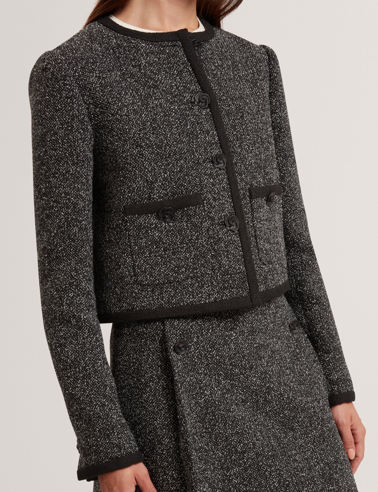 EKAA: Tailored Boucle Cropped Jacket